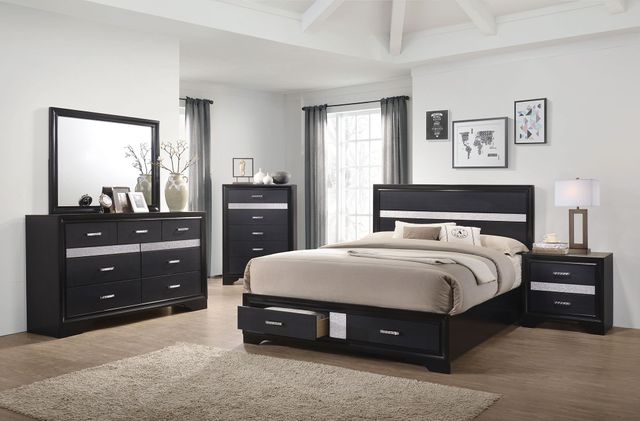 Coaster® Miranda 4-Piece Black California King Bedroom Set