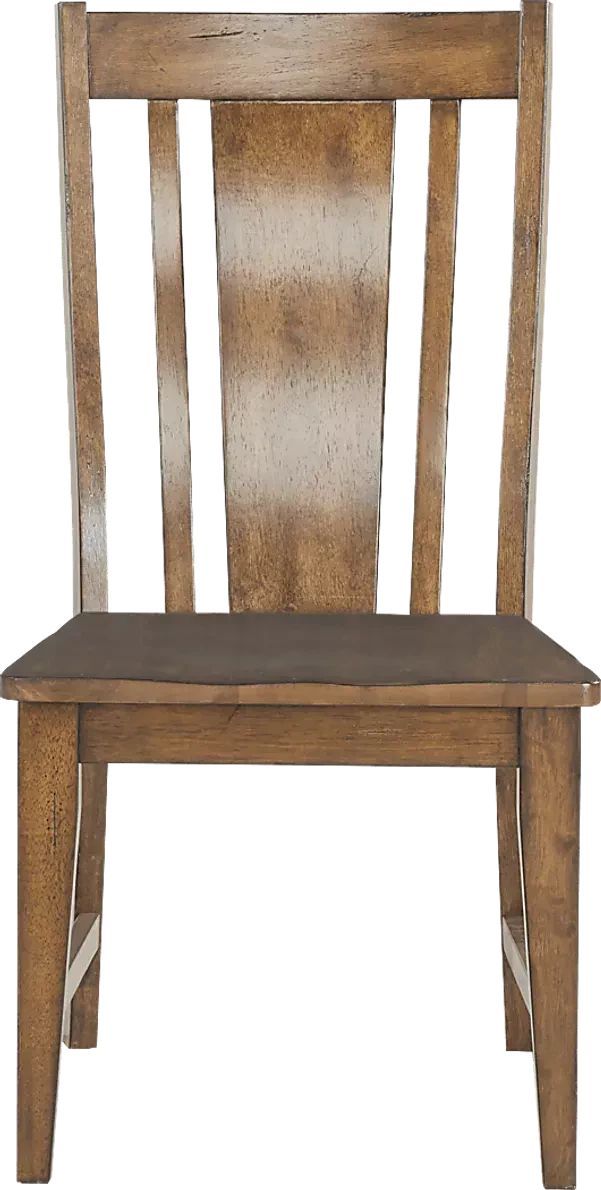 Twin Lakes Brown 72 in. Table and 4 Brown Splat Back Chairs-3