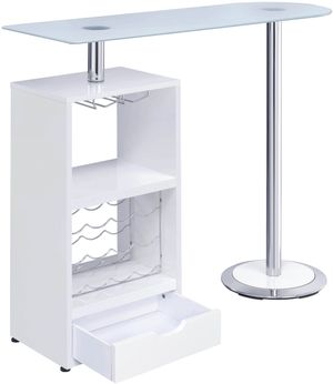 Coaster® Koufax Glossy White 1-Drawer Bar Table