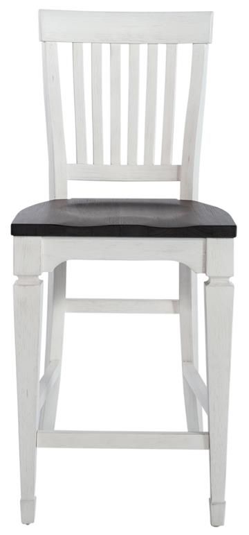 Liberty Furniture Allyson Park Charcoal/Wirebrushed White Counter Height Slat Back Chair 1