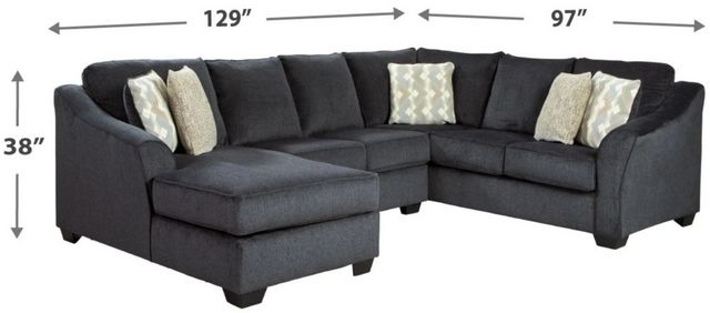 Signature Design by Ashley® Eltmann 3-Piece Slate Right-Arm Facing Sectional with Chaise-2