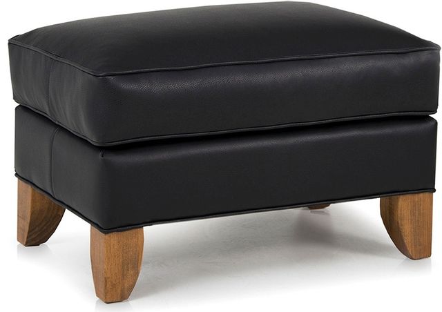 Smith Brothers 344 Collection Black Leather Ottoman