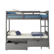 Donco Trading Company Louver Twin Over Twin Bunk Bed With Dual Under Bed Drawers-0