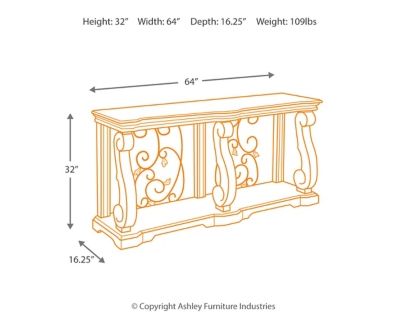 Signature Design by Ashley® Alymere Rustic Brown Sofa Table-3