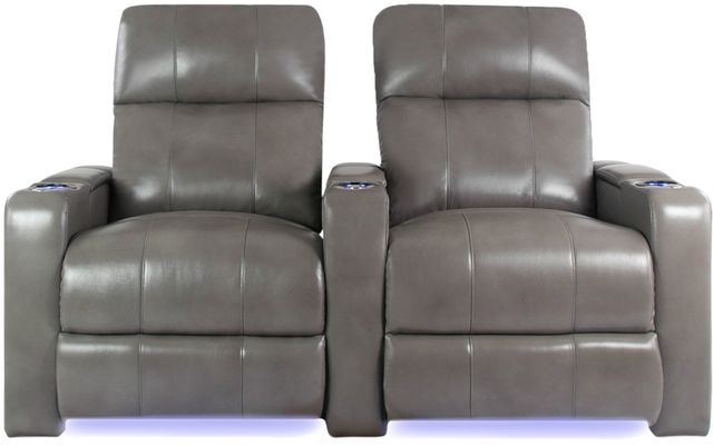 RowOne Prestige Home Entertainment Seating Gray 2-Chair Straight Row