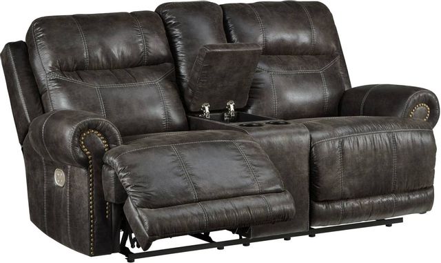 Signature Design by Ashley® Grearview Charcoal Power Reclining Loveseat-0