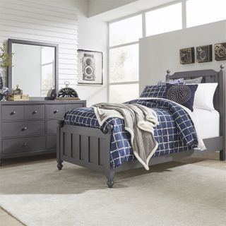 Liberty Furniture Cottage View 3 Piece Dark Gray Youth Twin Panel Bed Set