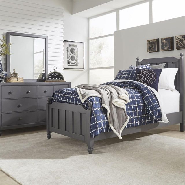 Liberty Furniture Cottage View 3 Piece Dark Gray Youth Twin Panel Bed Set-0