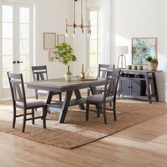 Liberty Lawson 5-Piece Slate/Weathered Gray Dining Table Set