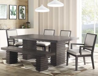 Steve Silver Co.® Mila Washed Grey Dining Room Group with FREE Bench