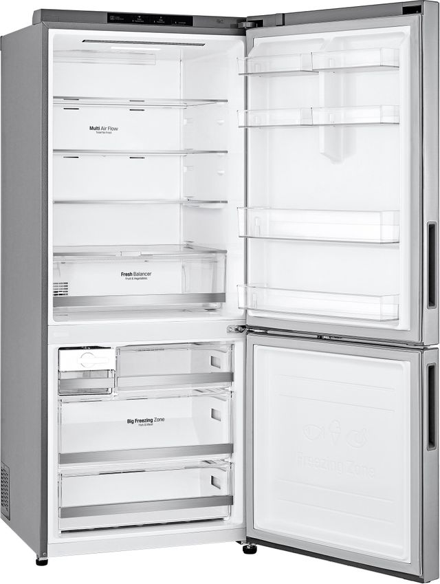 LG 14.7 Cu. Ft. Platinum Silver PCM Counter Depth Bottom Freezer Refrigerator 2