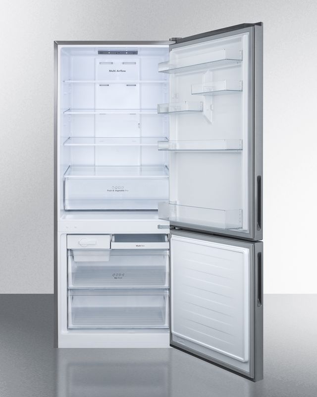 Summit® 14.8 Cu. Ft. Stainless Steel Counter Depth Bottom Freezer Refrigerator 1
