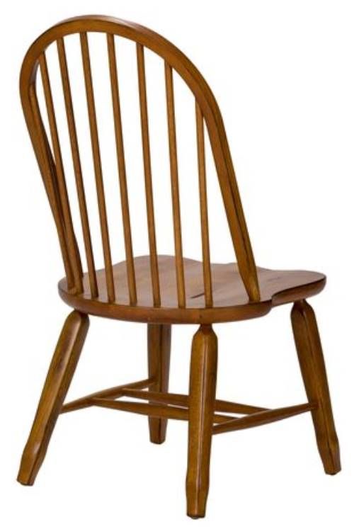 Liberty Treasures Rustic Oak Bow Back Side Chair-3
