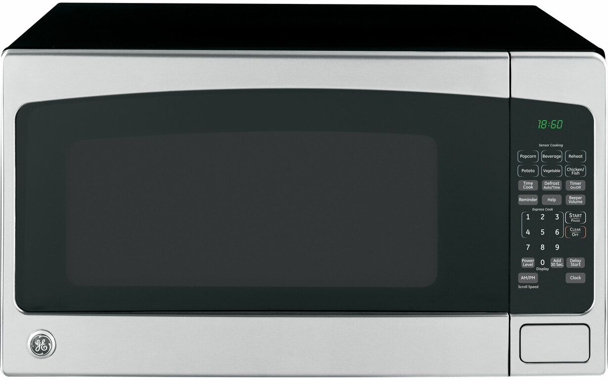 Ge over the counter store microwave stainless steel