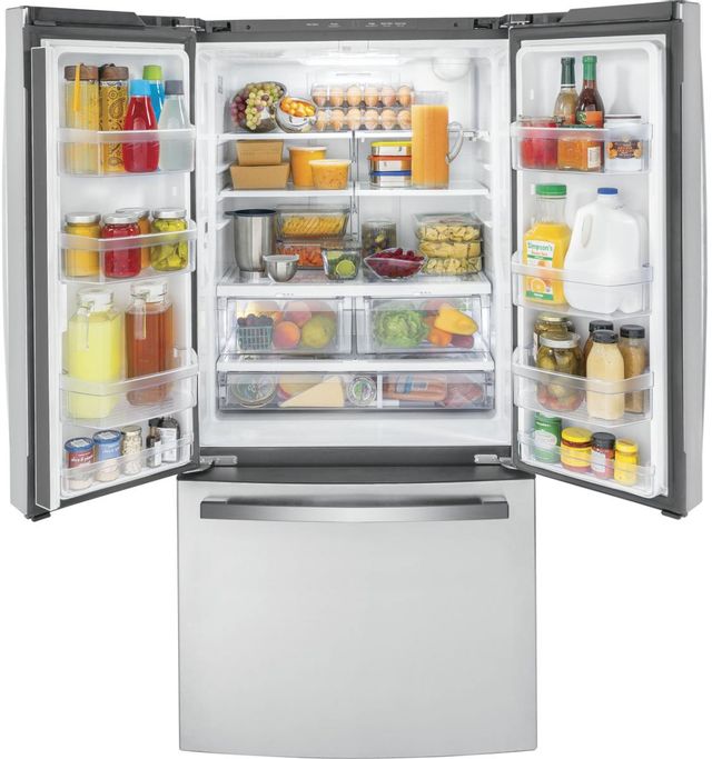 Réfrigérateur à portes françaises à profondeur de comptoir de 33 po GE Profile® de 18,6 pi³ - Acier inoxydable résistant aux traces de doigts 30