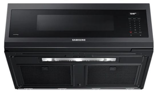 Samsung 1.1 Cu. Ft. Fingerprint Resistant Black Stainless Steel Over the Range Microwave 21