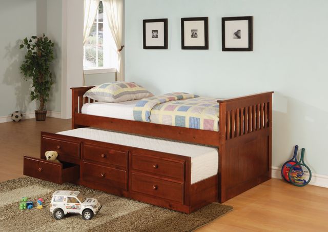 Coaster® Rochford Cherry Youth Twin Captain's Trundle Bed 1
