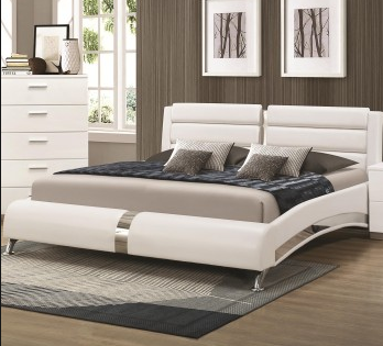 Coaster® Jeremaine White Upholstered Eastern King Bed 1