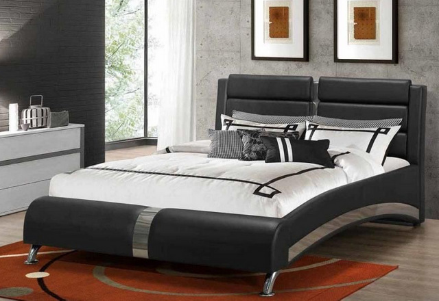 Co aster® Jeremaine Black Eastern King Upholstered Bed 1