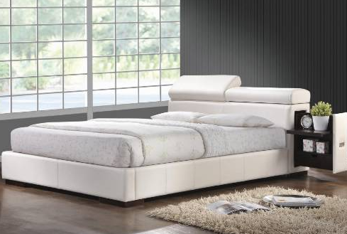 Coaster® Maxine White Eastern King Upholstered Bed 1