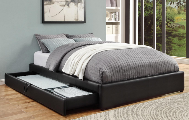 Coaster® Hunter Black Queen Upholstered Storage Bed 1