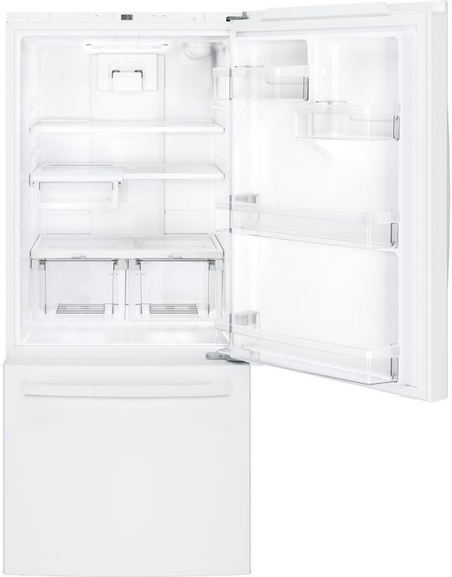 GE® 30 in. 21.0 Cu. Ft. White Bottom Freezer Refrigerator-3