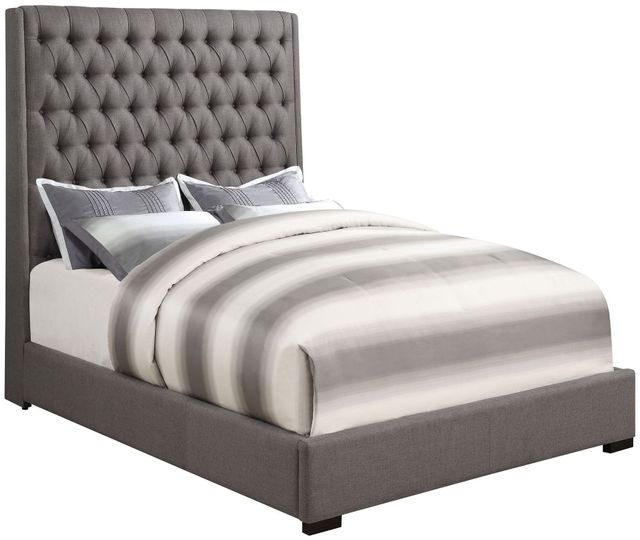 Coaster® Camille Grey California King Button Tufted Bed