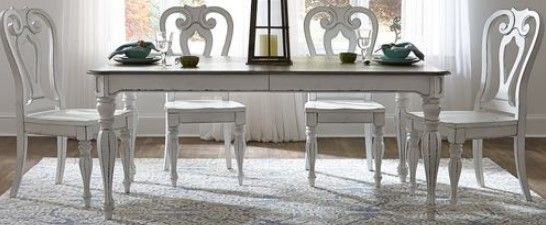 Liberty Magnolia Manor Opt 5 Piece Antique White Leg Table Set