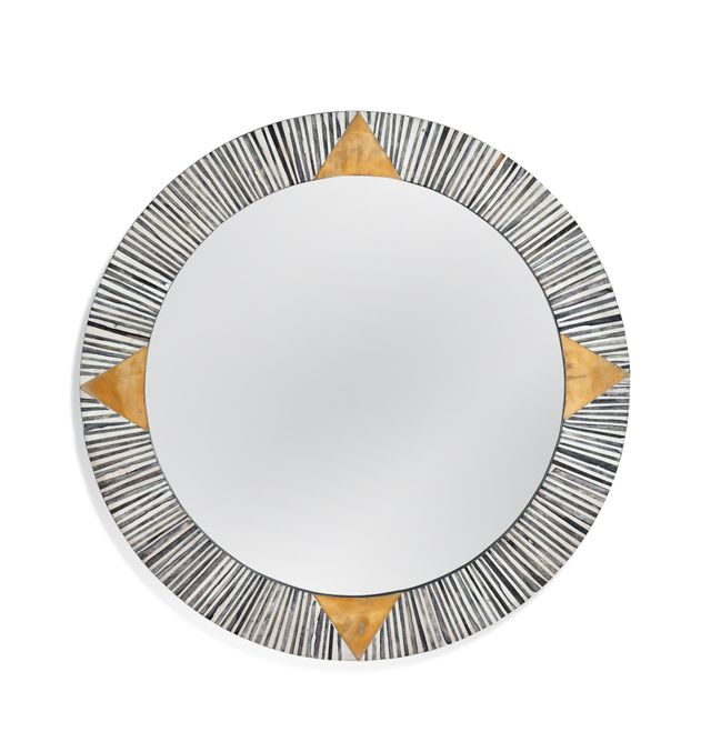 Bassett Mirror Angle Black/Gold/White Wall Mirror-0