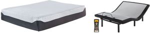 Sierra Sleep® by Ashley® Chime Elite Model Best Memory Foam Plush Queen Mattress and Adjustable Base Set