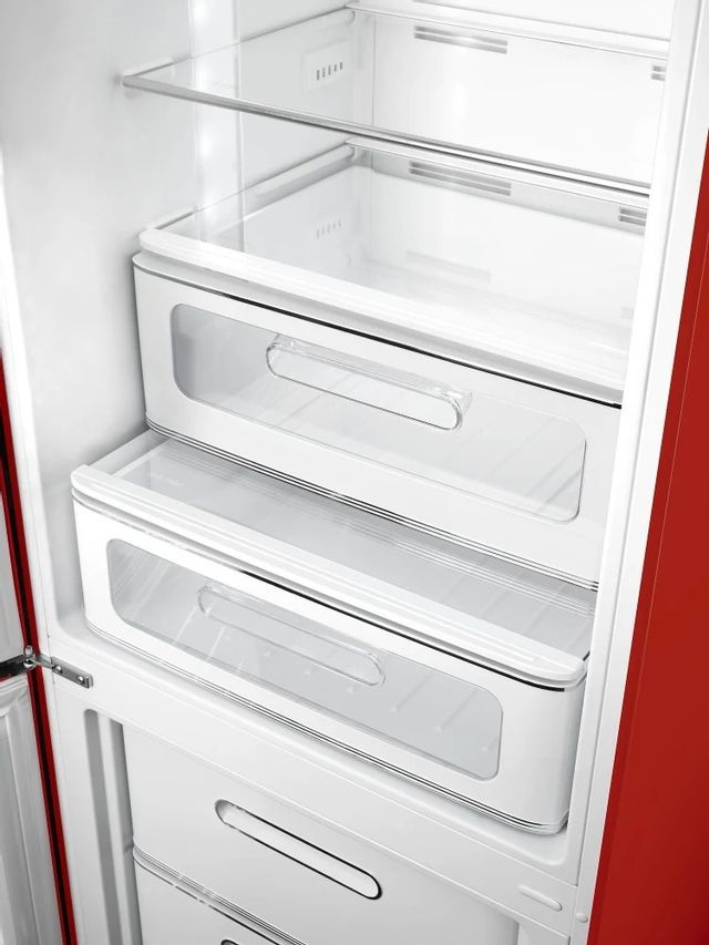 Smeg 50's Retro Style Aesthetic 11.7 Cu. Ft. Red Bottom Freezer Refrigerator-3