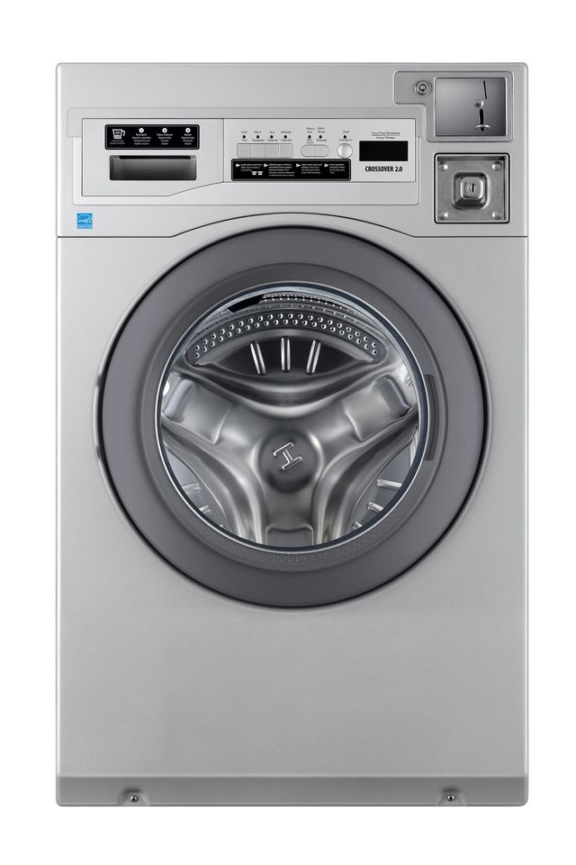 Crossover True Commercial Laundry 3.5 Cu. Ft. Silver Heavy Duty Front Load Washer with Coin Option/Card Ready Included 0