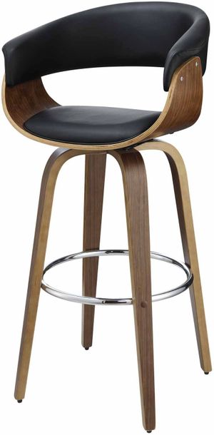 Coaster® Zion Walnut/Black Upholstered Bar Stool