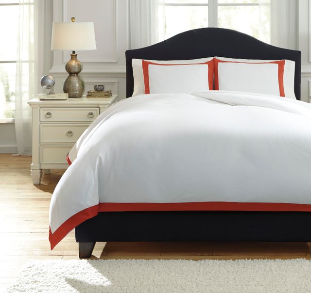 Signature Design by Ashley® Ransik Pike Coral Queen Duvet Cover Set-0
