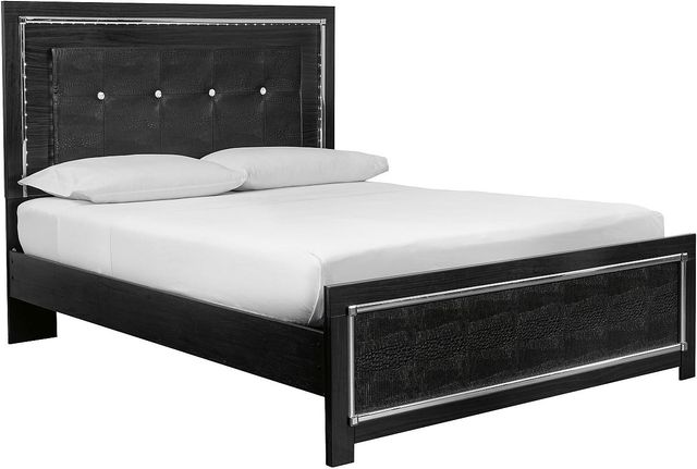Signature Design by Ashley® Kaydell Black King Upholstered Panel Bed with Roll Slats-0