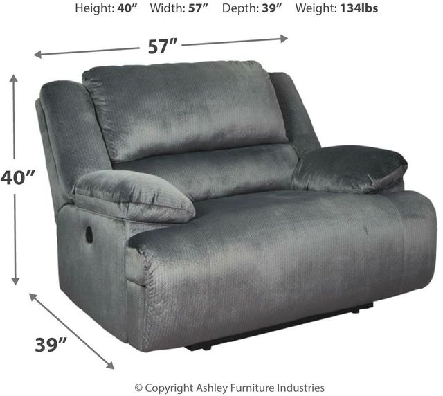 Signature Design by Ashley® Clonmel Charcoal Zero Wall Power Wide Seat Recliner 4