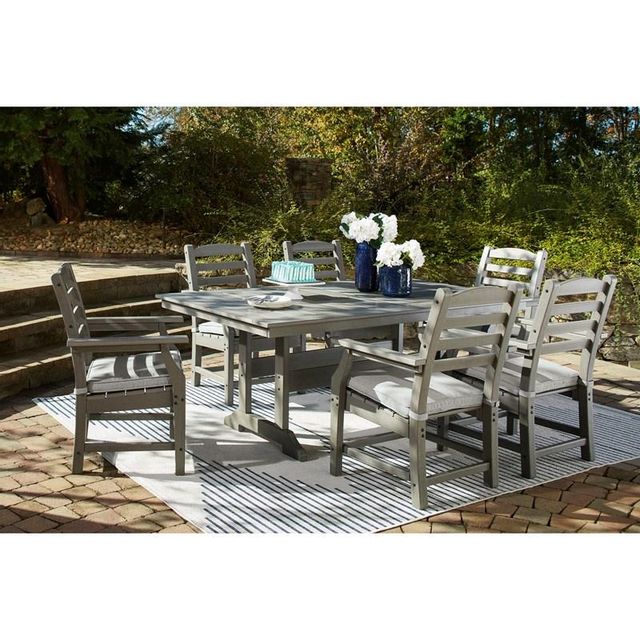 Signature Design by Ashley® Visola Grey Outdoor Dining Table 8