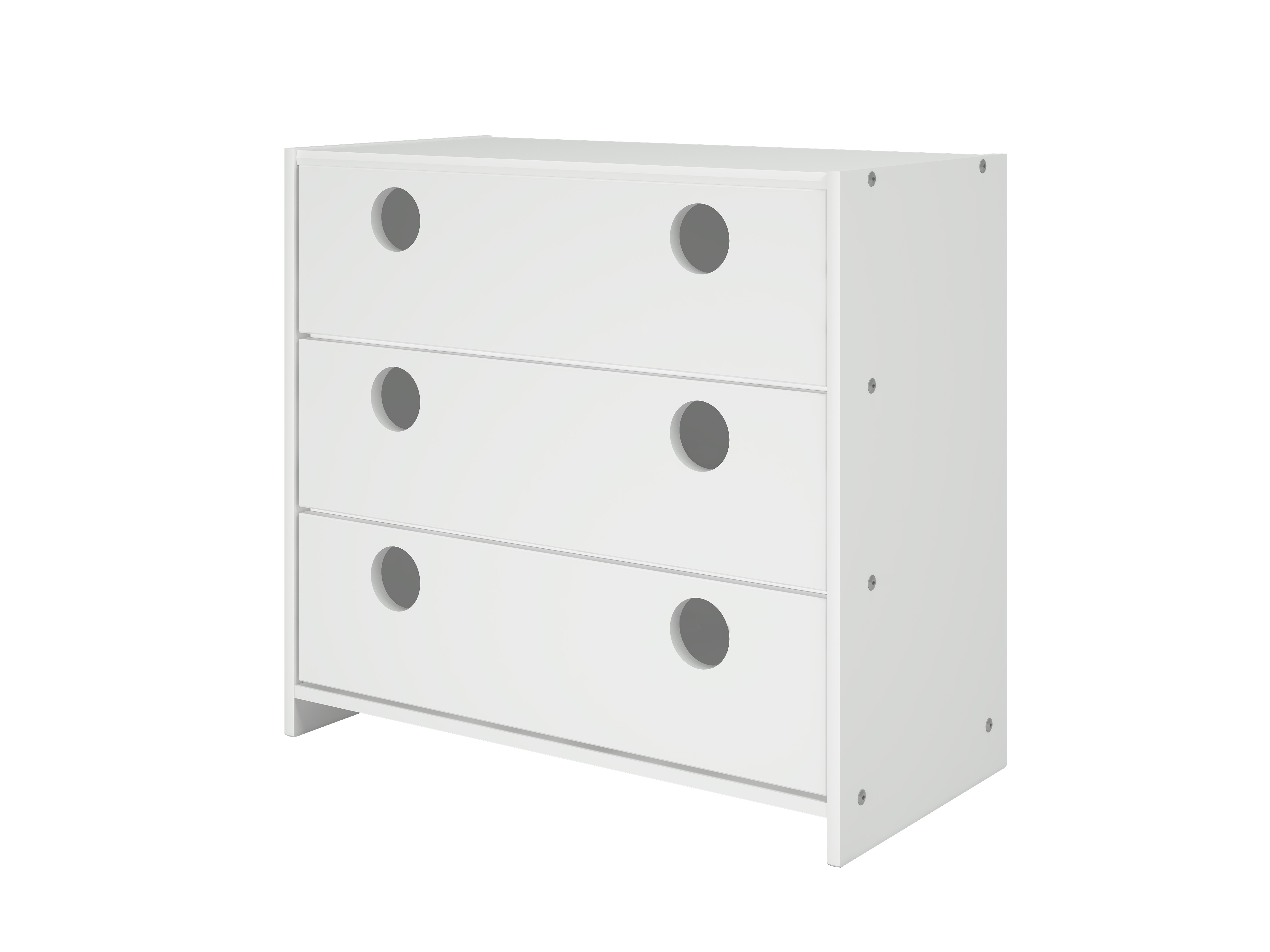 Donco Trading Company White Circles Low Loft Drawer Chest