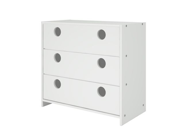 Donco Trading Company White Circles Low Loft Drawer Chest-0