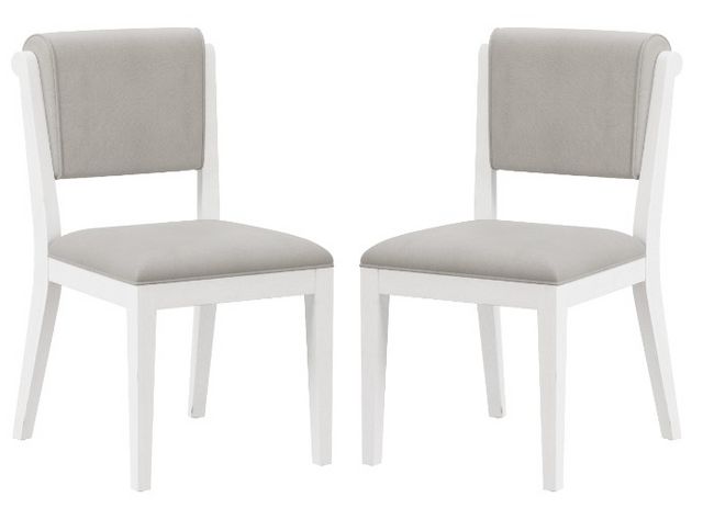Hillsdale Furniture Clarion 2-Piece Fog/Sea White Dining Chair Set-0