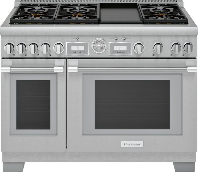 Thermador® Pro Grand® 48" Stainless Steel Pro Style Gas Range-PRG486WDG-0