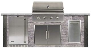 Coyote Outdoor Living 8' Stone Gray Weathered Wood Grill Island
