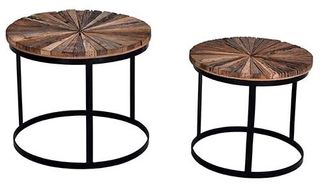Progressive® Furniture Layover 2-Piece Black/Natural Bunching Table Set