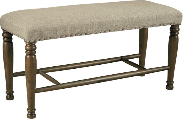 Lettner Gray/Brown Extra Large Upholstered Dining Room Bench 0