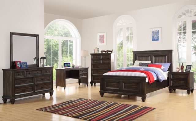 New Classic® Furniture Sevilla Youth Twin 4 Piece Burnished Cherry Bedroom Set-0