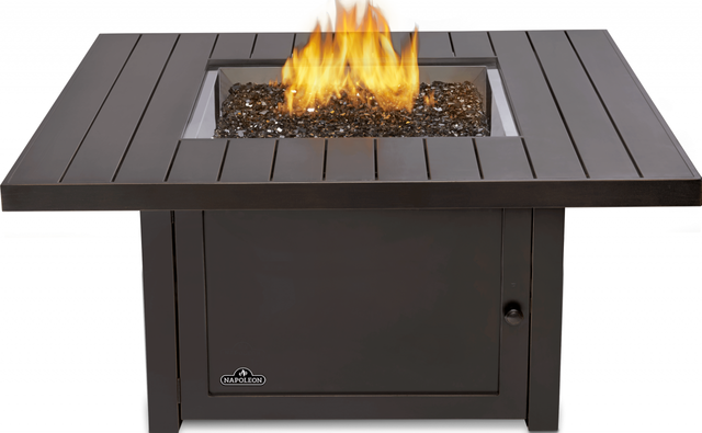 Napoleon St. Tropez Patioflame® Bronze Outdoor Propane Gas Firepit Square Propane Gas Table 0