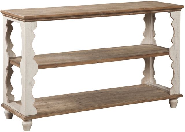 Signature Design by Ashley® Alwyndale Antique White/Brown Console Sofa Table 0