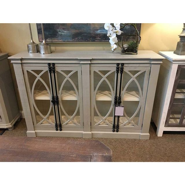 Rustic Imports Pescara 4-Door Aged Grey Glass Cabinet-0