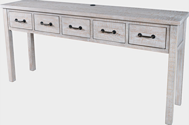 Jofran Inc. North Coast White Wash 5 Drawer Accent Console Table-3