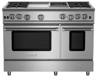 BlueStar® RNB Series 48" Stainless Steel Pro Style Liquid Propane Gas Range with 12" Griddle and 12" Charbroiler